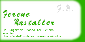 ferenc mastaller business card